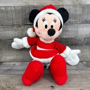 Minnie Mouse Mrs Claus Holiday Plush With Rattle